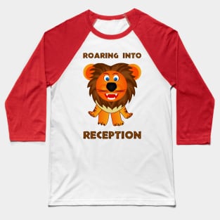 Roaring Into Reception (Cartoon Lion) Baseball T-Shirt